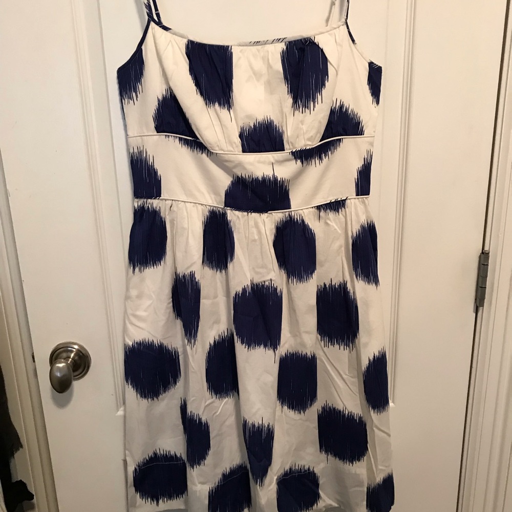 Kate Spade ♠️  Caroline Blue & White Dot Cotton Summer Dress, Size 6 - Picture 4 of 8